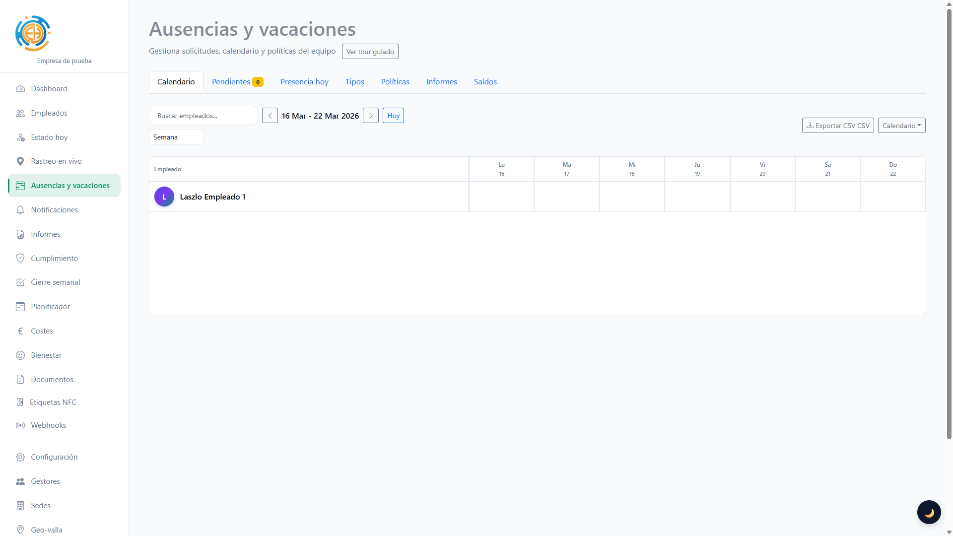 Ausencias y vacaciones