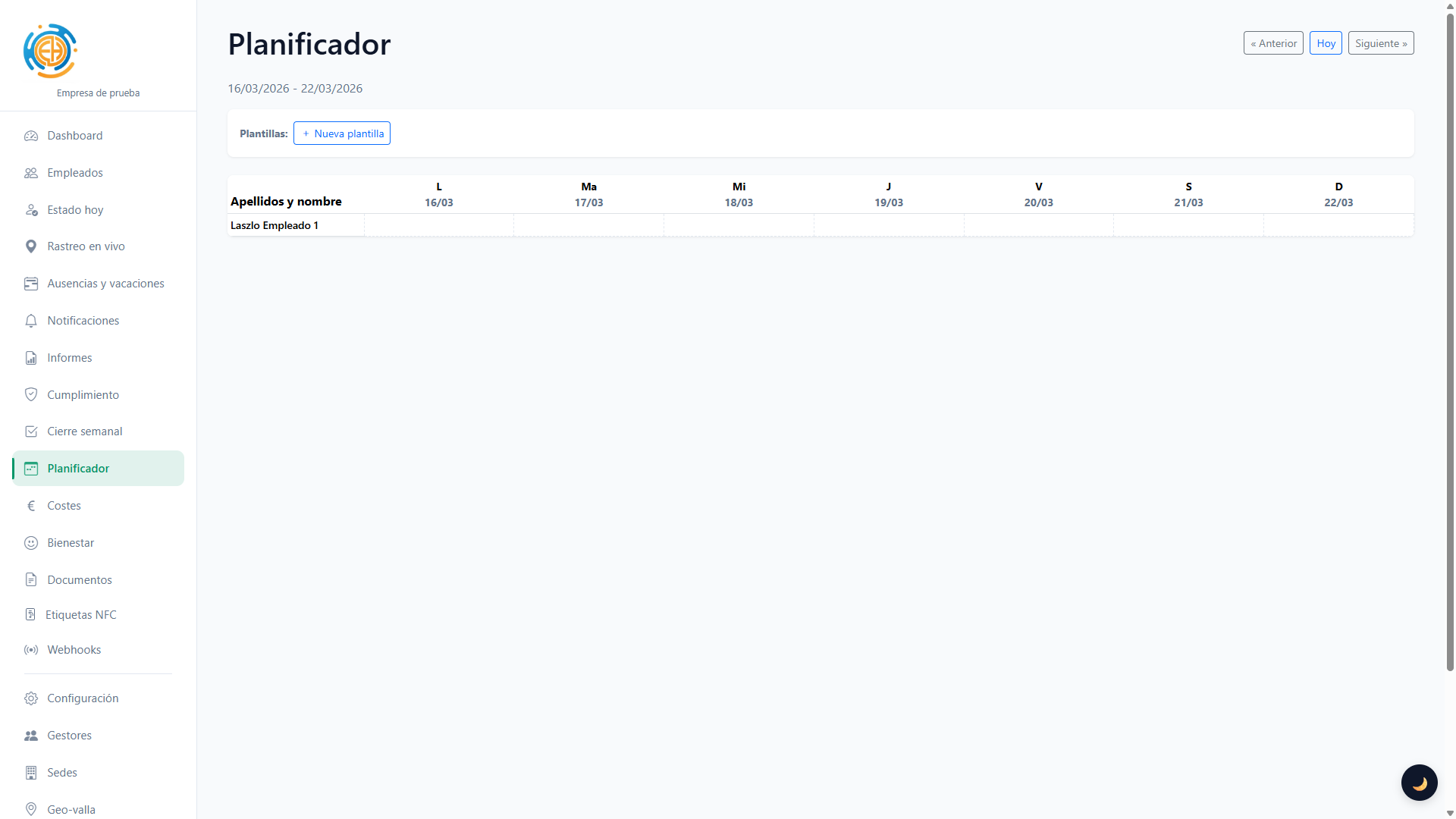 Planificador de turnos